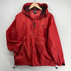 REI Red Hooded Rain Shell Jacket